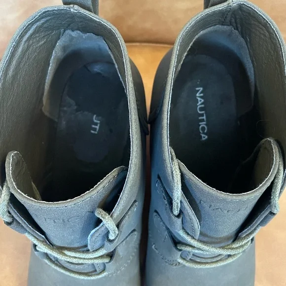 NAUTICA Gray / dark green Wedge Ankle Boots, size 8. - Picture 4 of 13